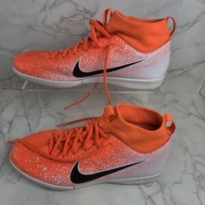 Nike Kids Orange and White High-Top Sneakers